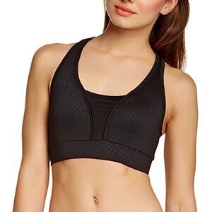 NWOT Balanced Tech Pro Sports Bra Sz.L Cross Back Black Snake Print Activewear